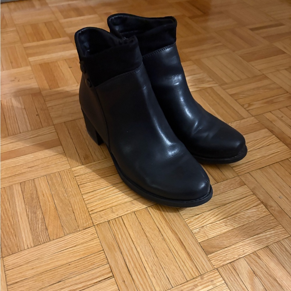Elegant Black Leather Ankle Booties